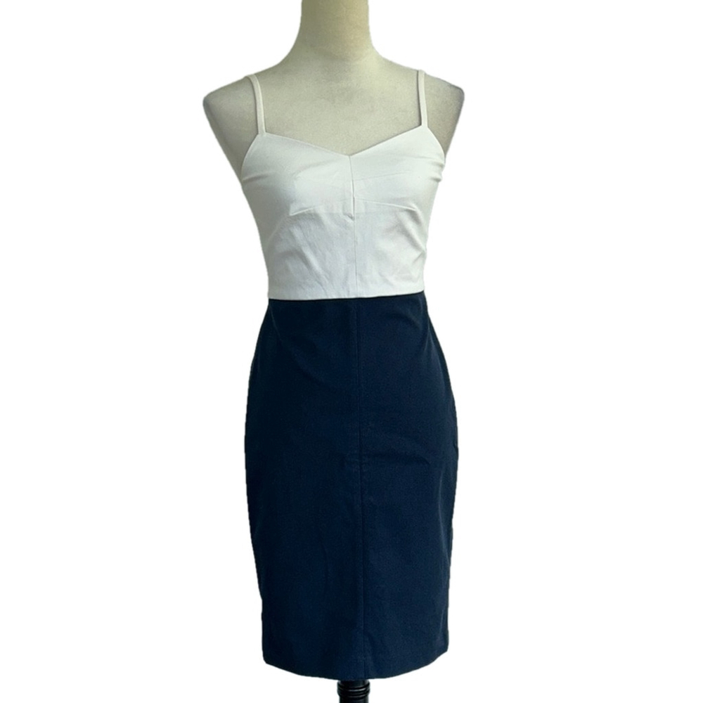 Banana Republic: Navy and White Color Block Dress: Size 2